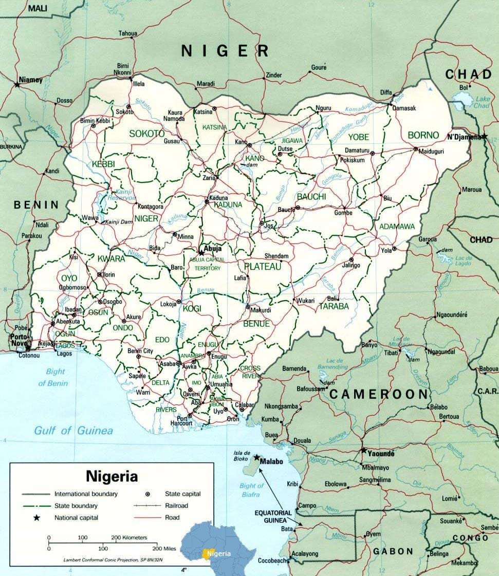 lagos nígeríu kort-afríku